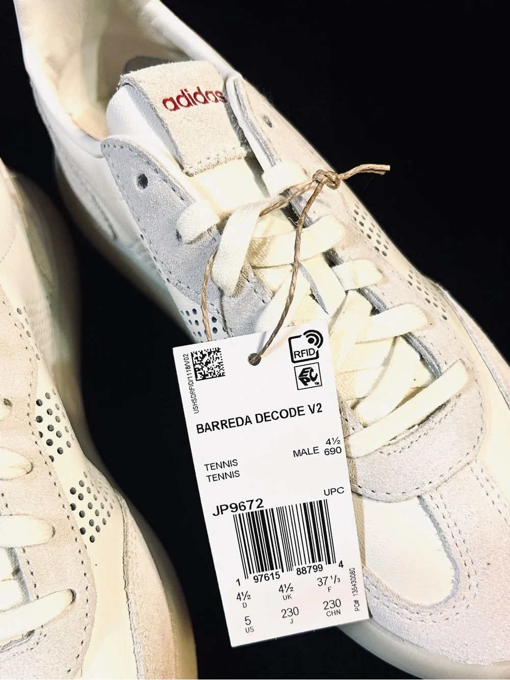 Adidas Barreda Decode V2 male size 5 tennis shoe